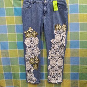 2411 Jeaniemade Size 20W Upcycled Lee Riders Stretch Jeans
